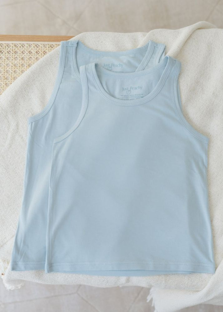 Kids tank tops in blue are made with Lenzing TENCEL Micro Modal Fibers. Shop the most comfortable and softest kids underwear online at MiliMilu Lifestyle.
