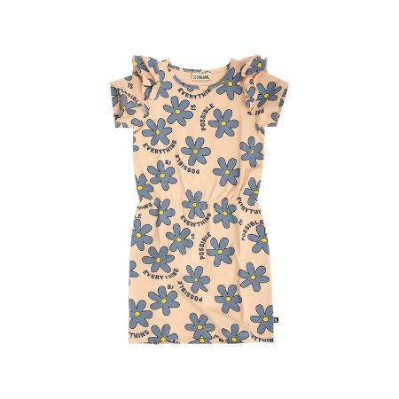 The daisy girl's summer dress is a must-have for every girl's wardrobe, comfortable and soft for everyday wear. This girly short sleeve dress is made with organic cotton by CarlijnQ. The soft Daisy girl's summer dress will make you feel comfortable. Girls' summer dress online with flowers and in Hong Kong and Singapore