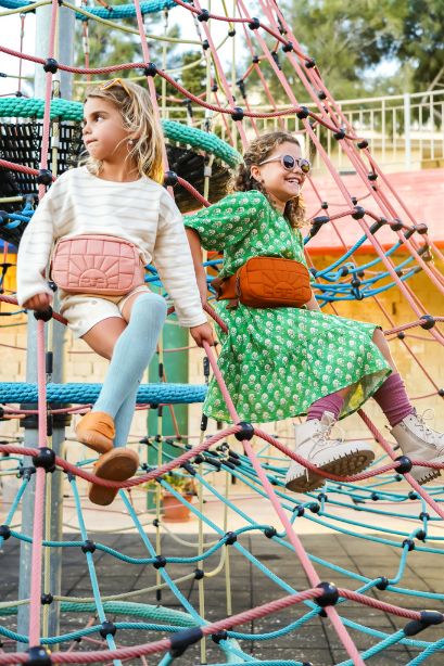 Sustainable fanny bag for women and kids in brown colour from Grech&Co, made from eco-friendly materials and is waterproof, best gift for women and moms online.