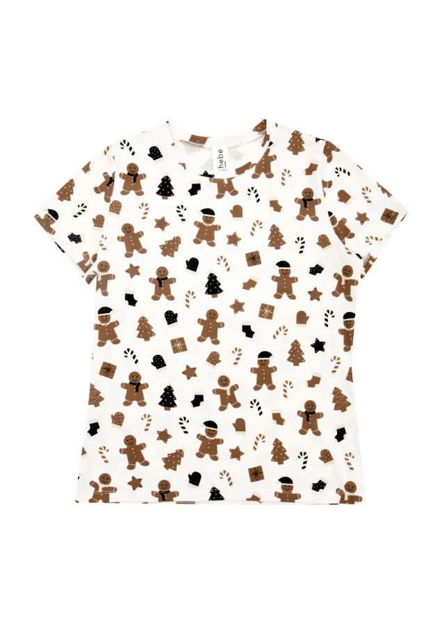 Gingerbread man Christmas t-shirt for women - soft organic cotton holiday clothing