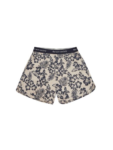 The Hibiscus girl shorts are comfortable, breathable and stylish for everyday wear with an elastic waistband with comfort in The New Society logo. Perfect summer shirts for girls from linen. Mommy and Me fashion. Mommy and daughter shorts are available.