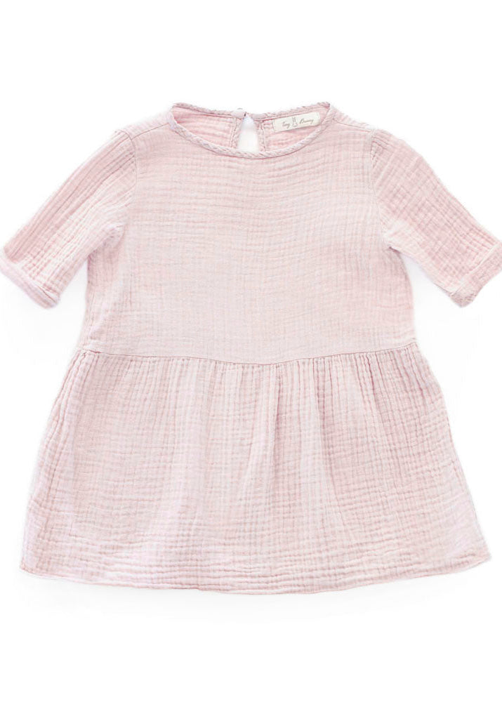 Organic Cotton Women's Dress Soft Pink - Artisan Handcrafted Sustainable Fashion