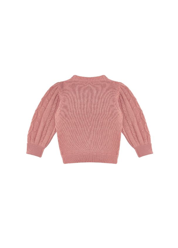 Recycled cashmere knitted jumper for girls and tweens in petal at MiliMilu. Mini Me styles available for Mommy and daughter twinning jumpers are available.