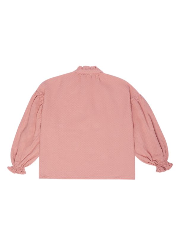 Olivia blouse for women is made with breathable, light organic cotton chiffon in petal colour. Olivia women's blouse is verstile and easy every day wear.