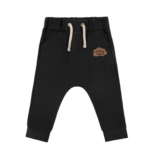 Organic cotton kids pants kids black joggers – - Main Image