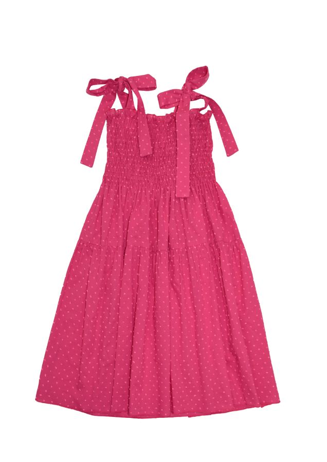 The Summer Breeze pink dress is made exclusively for MiliMilu. Summer Breeze dress is made from breathable, lightweight organic cotton (GOTS) by Hebe. Very light organic cotton with harmful chemicals. Matching girls' dresses are available to make Mommy and Daughter time even more special. The most fashionable summer dresses for women this season. Best women and daughters pink dress, dress for hot weather from breathable and light cotton for fashionable women for brunch and parties.
