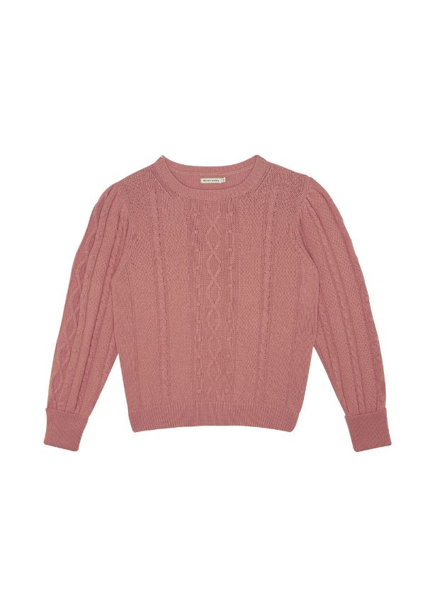 Recycled cashmere knitted jumper for women with puff sleeves the most beautiful knit at MiliMilu. Mini Me styles for Mommy and daughter twinning available.