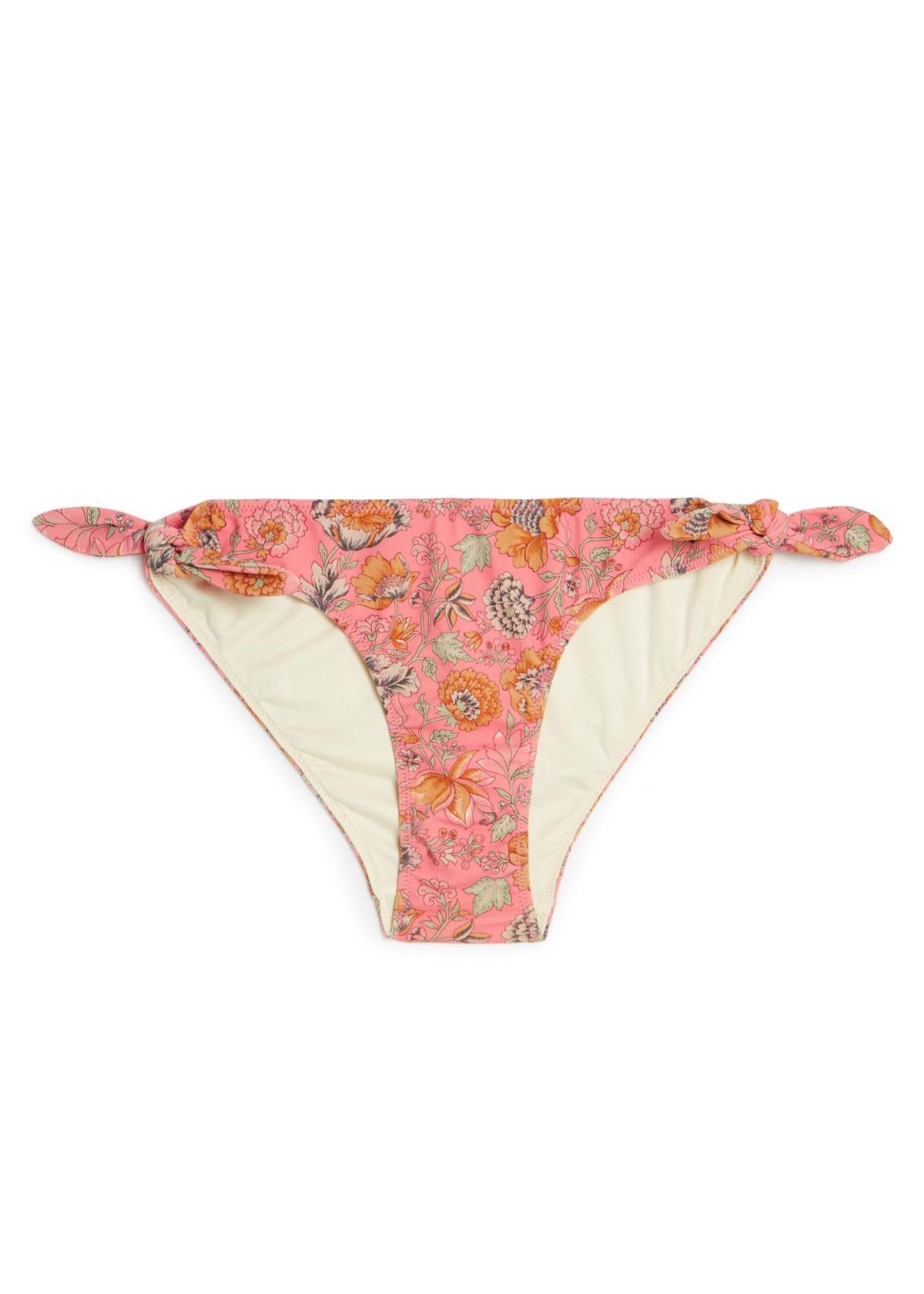 Sustainable women's bikini bottoms in pink Bohemian Strawberry print — eco-friendly recycled polyamide by Louise Misha