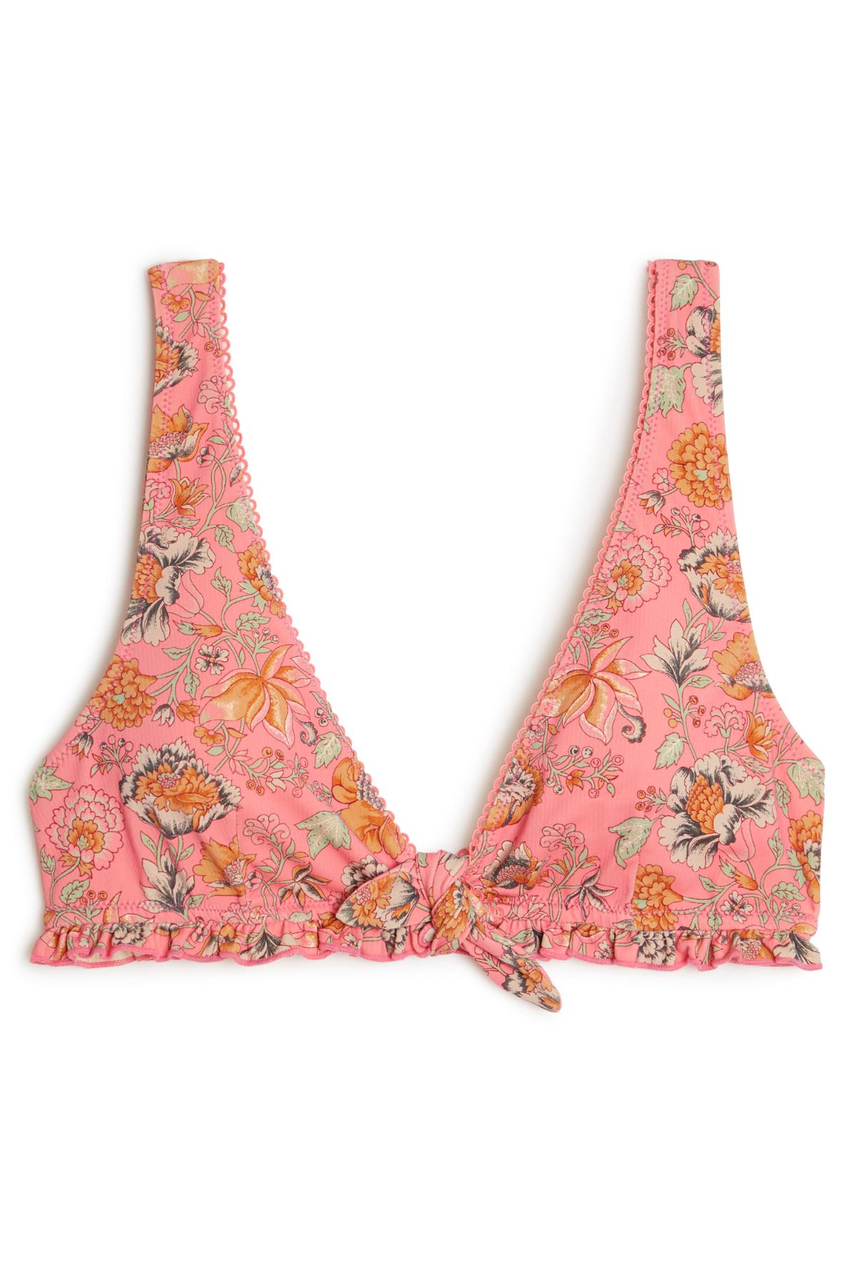 Recycled women bikini top Ohau in strawberry print by Louise Misha. The perfect bikini-flattering shape. Mini-me; Mommy and daughter matching swimwear.